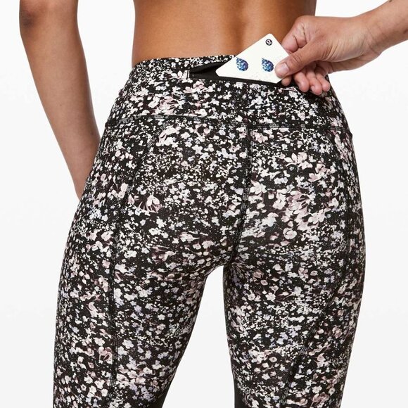 Lululemon Pace Rival Crop *22" Floral Spritz Multi / Black 28706 - Picture 5 of 15